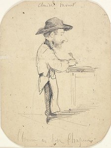 小さな帽子の男 作： Claude Monet